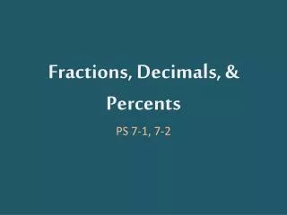 fractions decimals percents