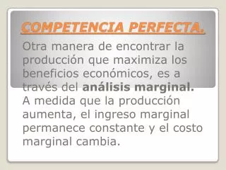 competencia perfecta
