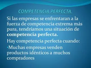 competencia perfecta