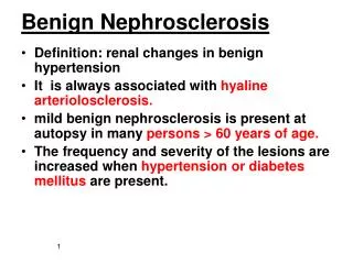 Benign Nephrosclerosis