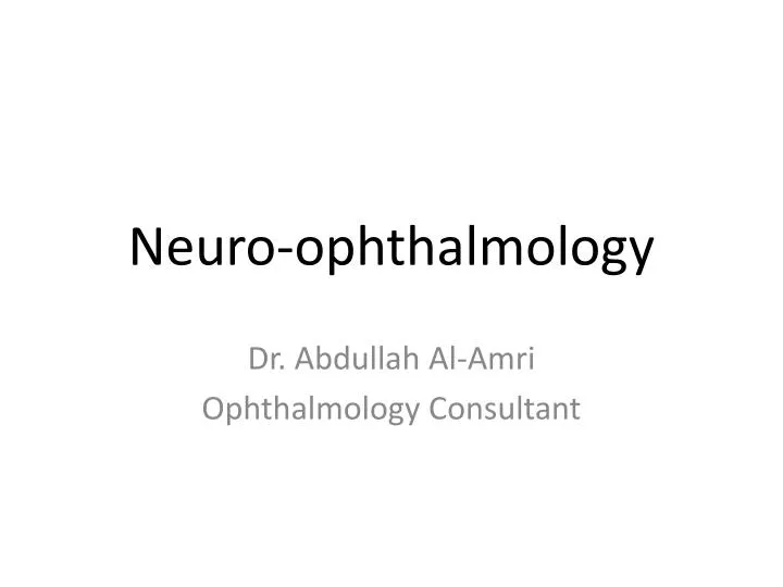 neuro ophthalmology