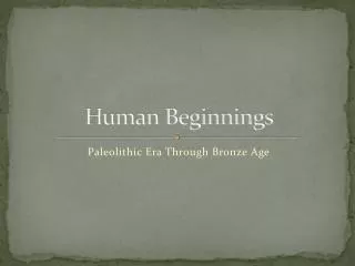 human beginnings