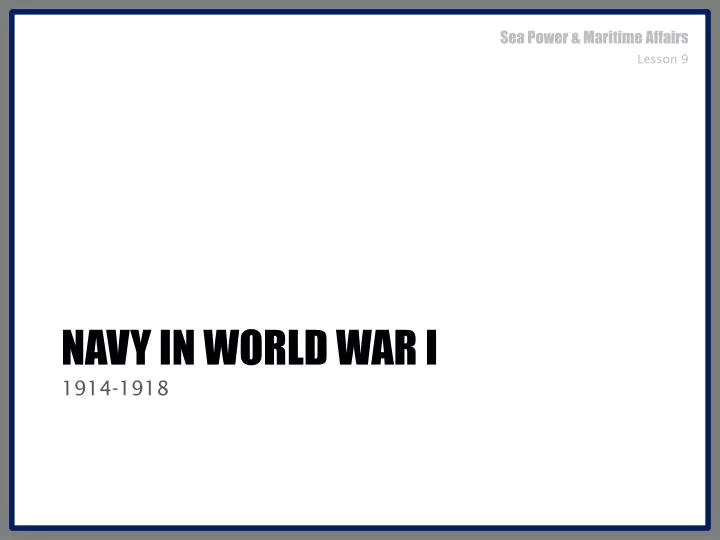 navy in world war i