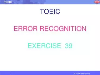 TOEIC ERROR RECOGNITION EXERCISE 39