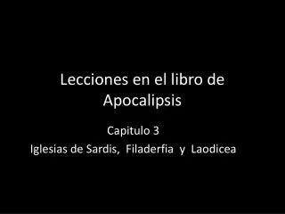 lecciones en el libro de apocalipsis