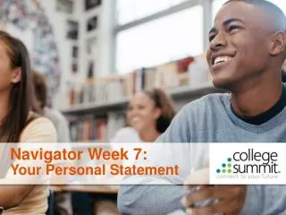 Navigator Week 7: Your Personal Statement