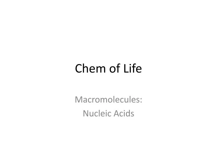 chem of life