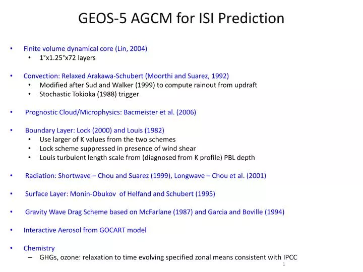 geos 5 agcm for isi prediction