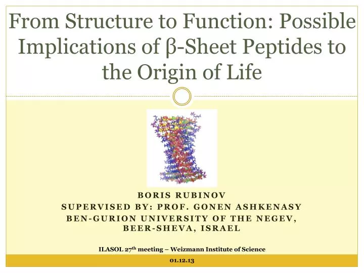 from structure to function possible implications of sheet peptides to the origin of life