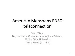 American Monsoons-ENSO teleconnection