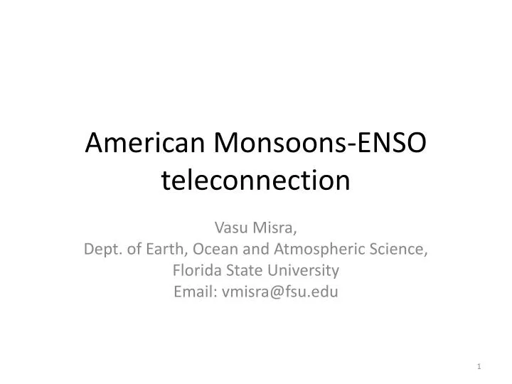 american monsoons enso teleconnection