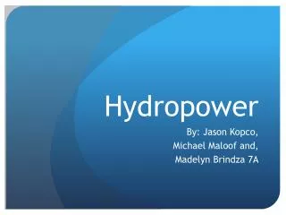 Hydropower