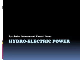 Hydro-electric power