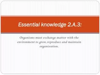 Essential knowledge 2.A.3: