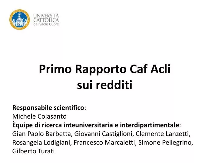 primo rapporto caf acli sui redditi