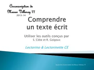 comprendre un texte crit