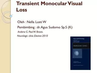 transient monocular visual loss