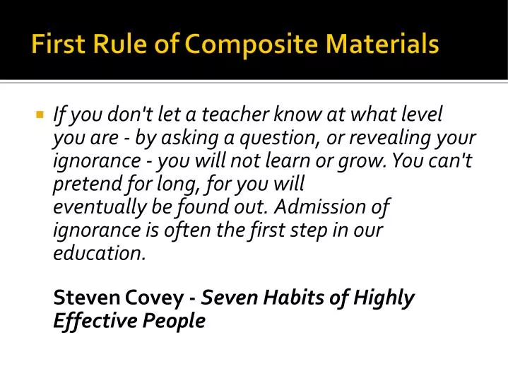 first rule of composite materials