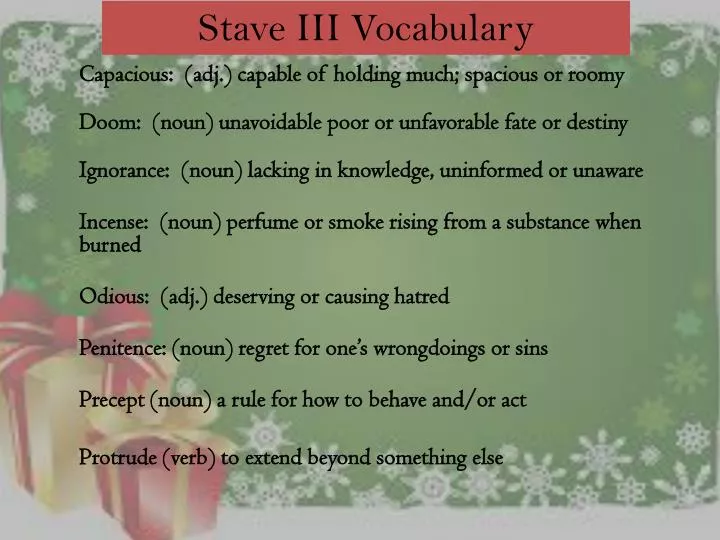 stave iii vocabulary
