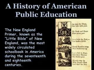 a history of american public education