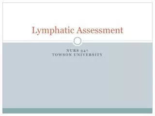 Lymphatic Assessment