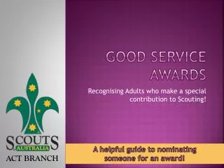 Good Service Awards