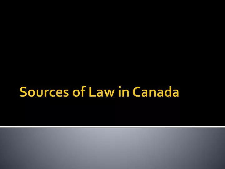 sources of law in canada
