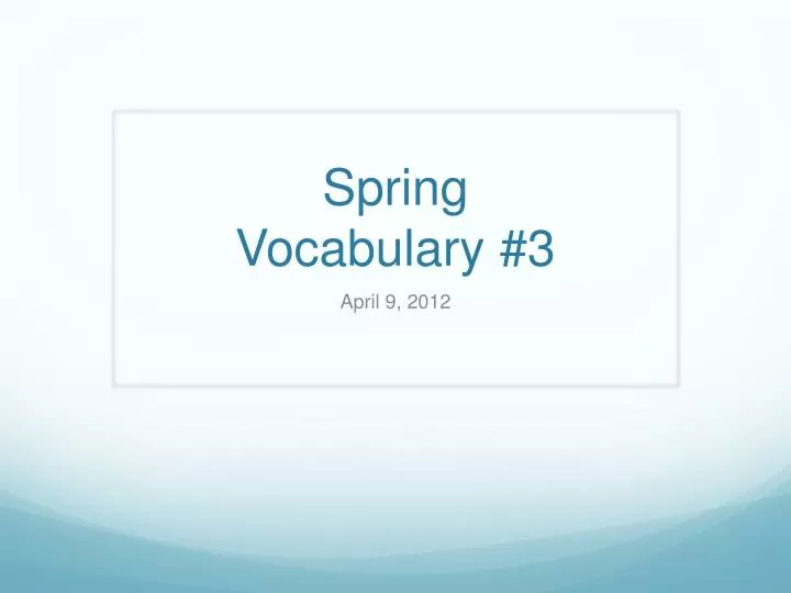 spring vocabulary 3