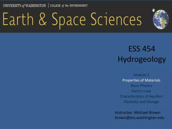 PPT - ESS 454 Hydrogeology PowerPoint Presentation, free download - ID ...