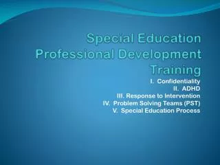 Special Education Professional Development Training