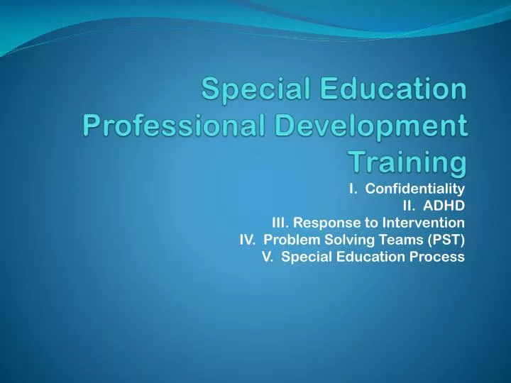 special education professional development training