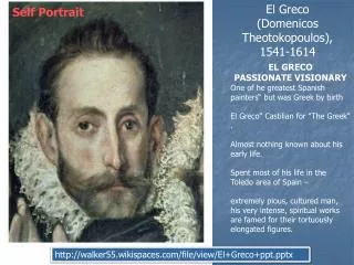 El Greco (Domenicos Theotokopoulos), 1541-1614