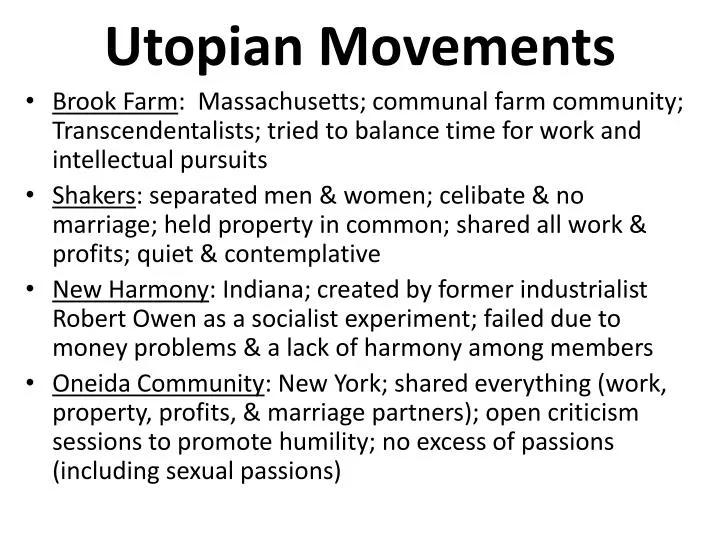 utopian movements