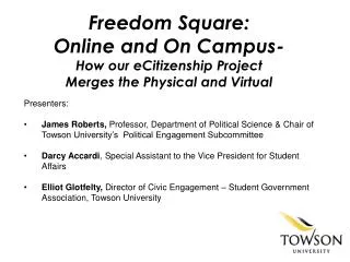 Freedom Square: Online and On Campus- How our eCitizenship Project