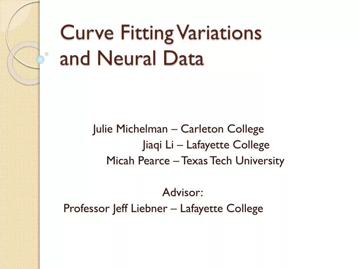 curve fitting variations and neural data