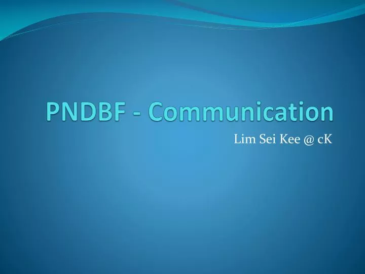 pndbf communication
