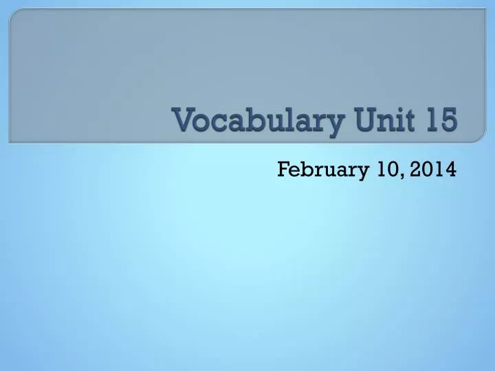 vocabulary unit 15