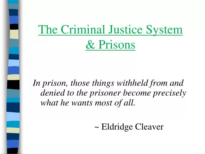the criminal justice system prisons