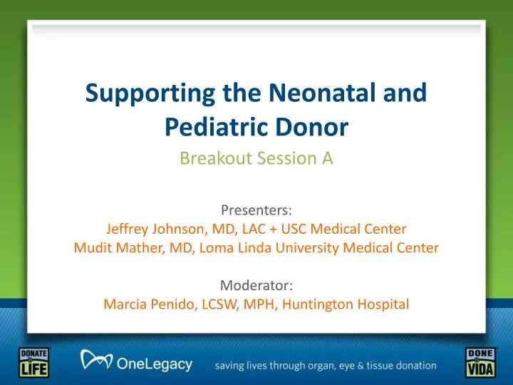 supporting the neonatal and pediatric donor