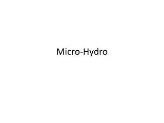 Micro-Hydro