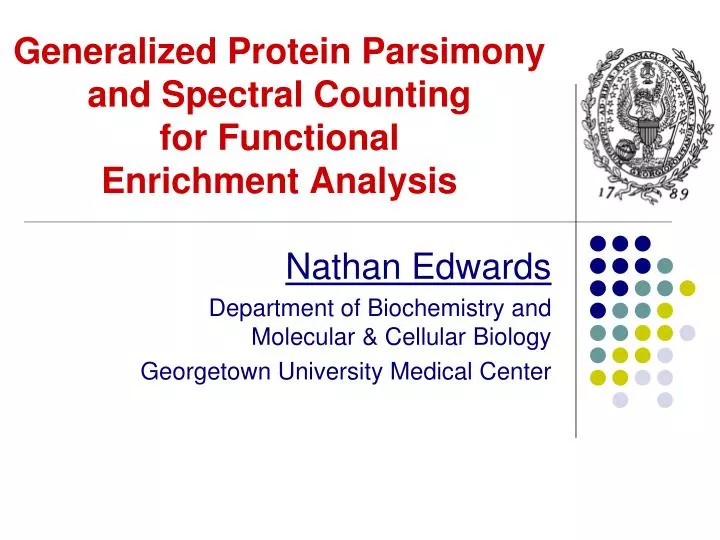 generalized protein parsimony and spectral counting for functional enrichment analysis
