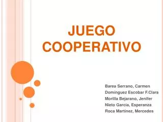 juego cooperativo