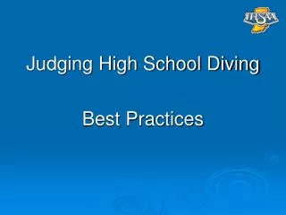 Judging High School Diving Best Practices
