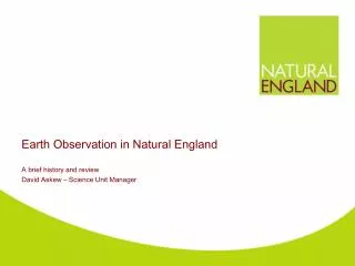 Earth Observation in Natural England