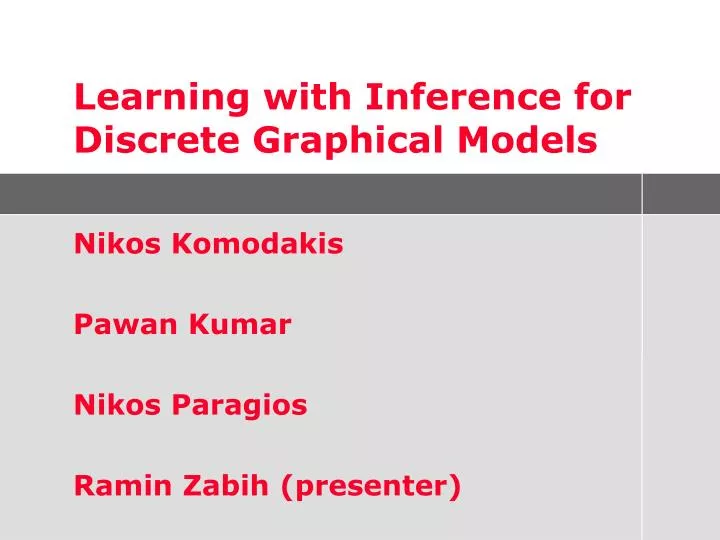 learning with inference for discrete graphical models