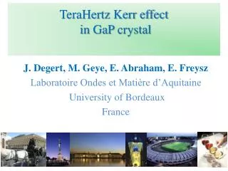 TeraHertz Kerr effect in GaP crystal