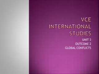 VCE INTERNATIONAL STUDIES