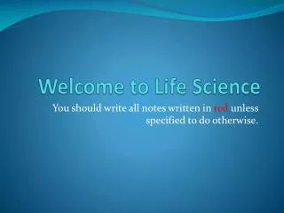 Welcome to Life Science