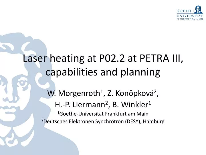 laser heating at p02 2 at petra iii capabilities and planning
