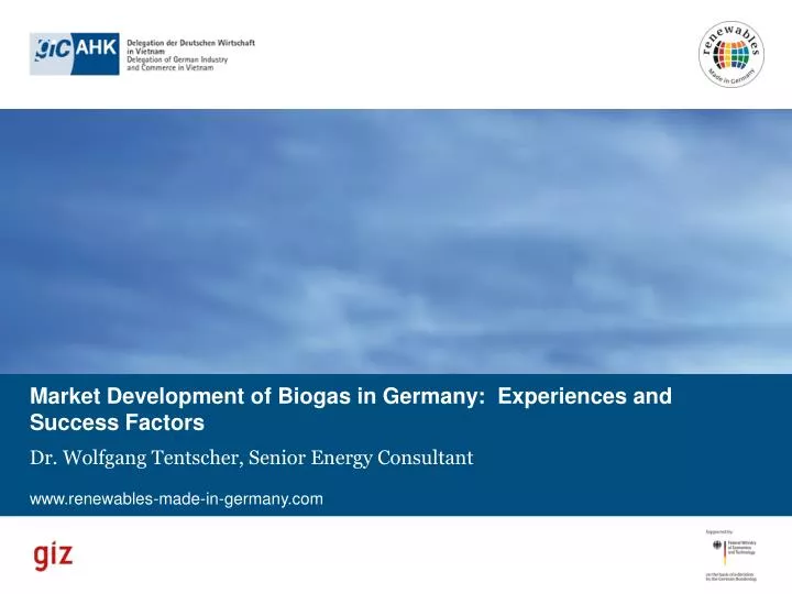 market development of biogas in germany experiences and success factors